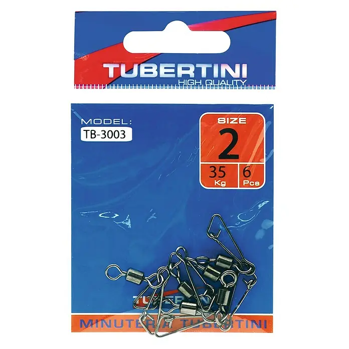 Tubertini Emerillón extra fuerte con mosquetón TB3003 T.8 - 10 uds.