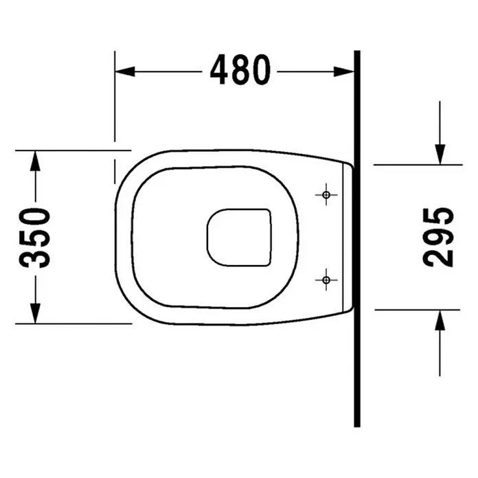 Duravit D-Code Wand-WC Compact - Mit Spülrand, Mit antibakterieller Glasur, Spülform: Tief, WC Abgang: Waagerecht, Weiß