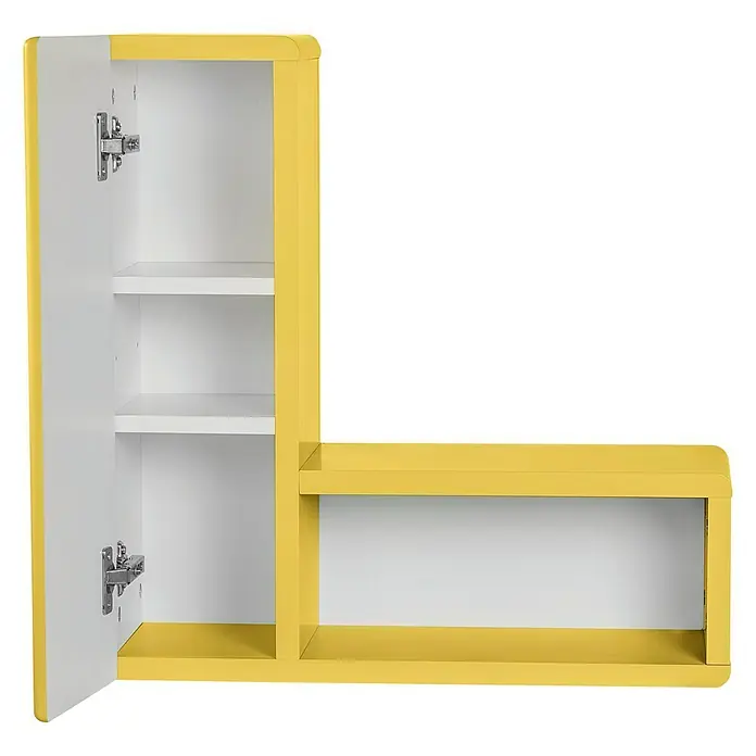 Phönix Miami Wandregal - L x B x H: 21,9 x 60 x 60 cm, Gelb - Vorderansicht