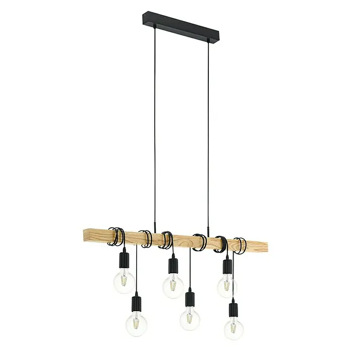 Eglo Townshend Pendelleuchte - B x H: 10 x 110 cm, Schwarz/Braun