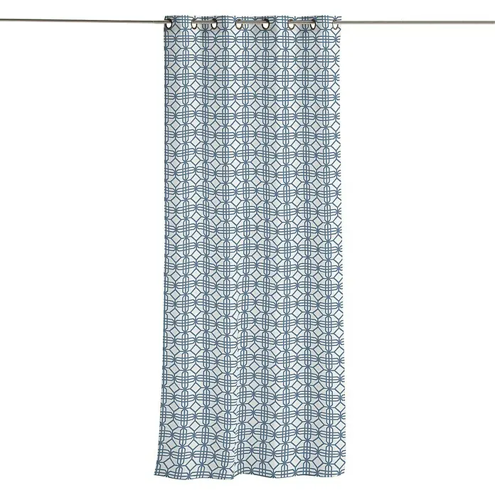 Cortina con ollaos Majestic - 140 x 260 cm, 80% poliéster y 20% algodón, Azul