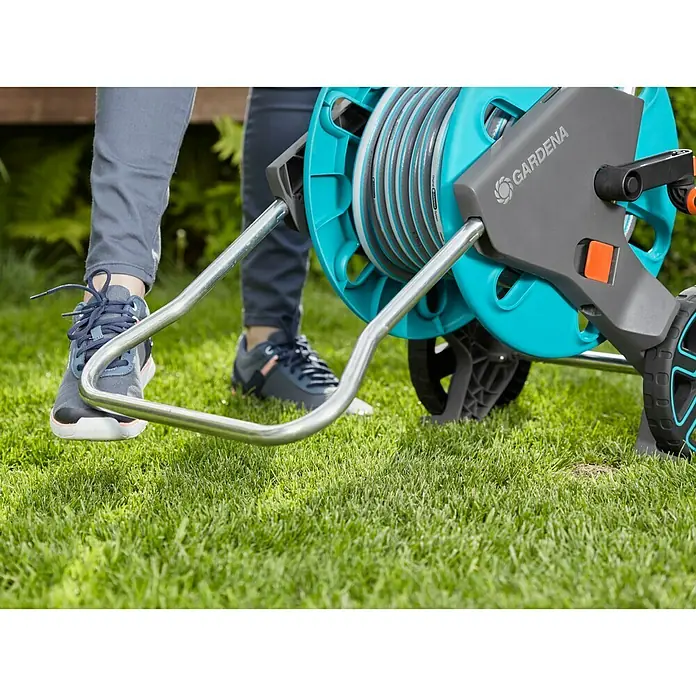 Gardena Schlauchwagen-Set Aquaroll M - Kunststoff/Metall, Schlauchlänge: 20 m - Detailaufnahme