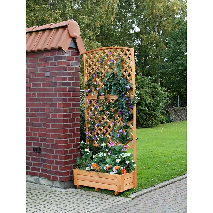 Promadino Pflanzkasten - Außenmaß (L x B x H): 91 x 41 x 205 cm, Holz, Natur - Stimmungsaufnahme