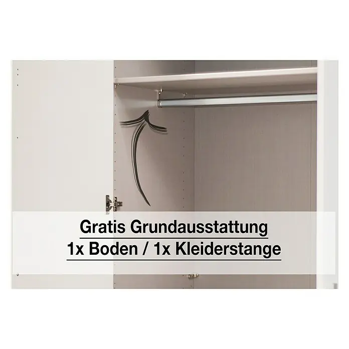 Express Möbel Kleiderschrank Brooklyn - L x B x H: 58 x 250 x 216 cm, Graphit, Ohne Spiegel, Anzahl Schubladen: 2 Stk. - Detailaufnahme