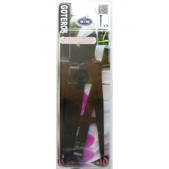 Gotero final autocompensado con estaca final - 5 ud., 4 l/h