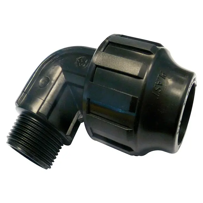 Codo angular montaje rápido macho - Diámetro: 32 mm, 1″