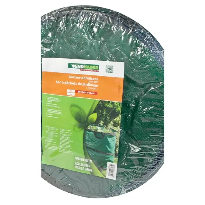 Windhager Pop-Up Gartenabfallsack - Fassungsvermögen: 120 l, Ø x H: 50 x 60 cm, Grün