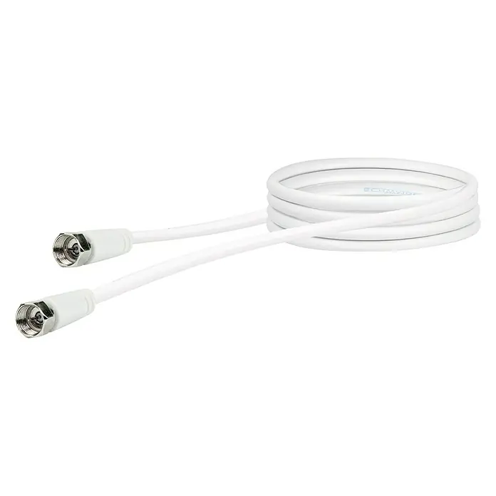 Schwaiger Priključni kabel za satelitsku antenu - 1,5 m, Bijele boje, 90 dB, F utikač - Pogled sprijeda