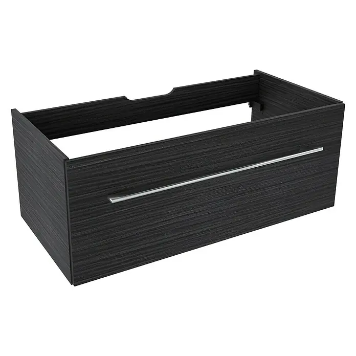 Camargue Stella Waschtischunterschrank - 99,4 x 48,8 x 39 cm, 1 Schubkasten, Ohne Beleuchtung, Darkoak - Linke Seitenansicht