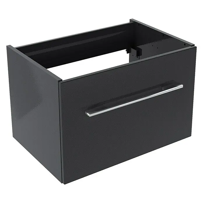 Camargue Stella Waschtischunterschrank - 59,2 x 40,8 x 39 cm, 1 Schubkasten, Ohne Beleuchtung, Grafit - Linke Seitenansicht
