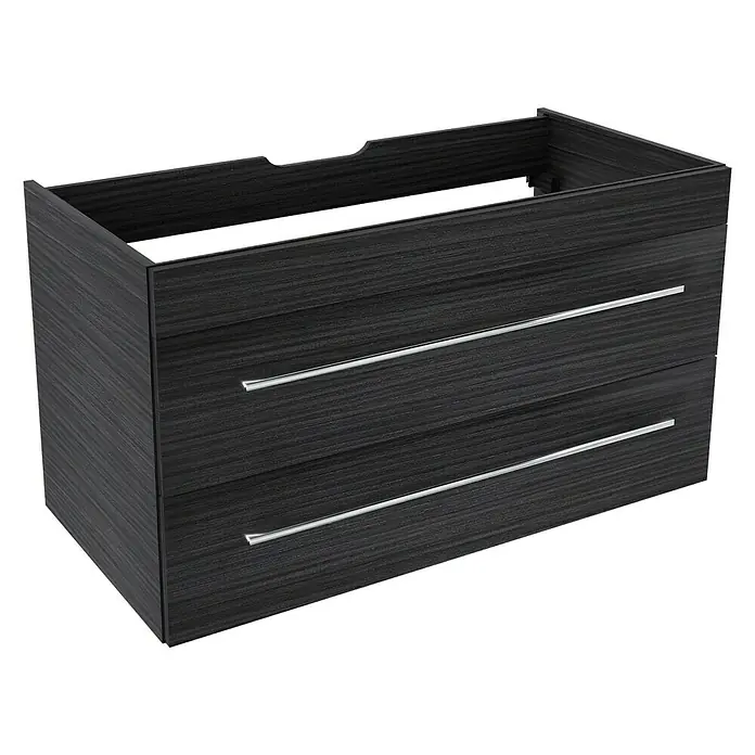 Camargue Stella Waschtischunterschrank - 99,4 x 48,8 x 55 cm, 2 Schubkästen, Ohne Beleuchtung, Darkoak - Linke Seitenansicht