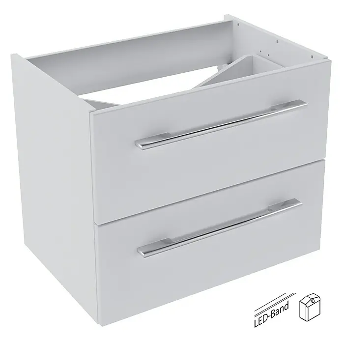 Camargue Stella Waschtischunterschrank - 59,2 x 40,8 x 49 cm, 2 Schubkästen, Mit Beleuchtung, Weiß - Linke Seitenansicht
