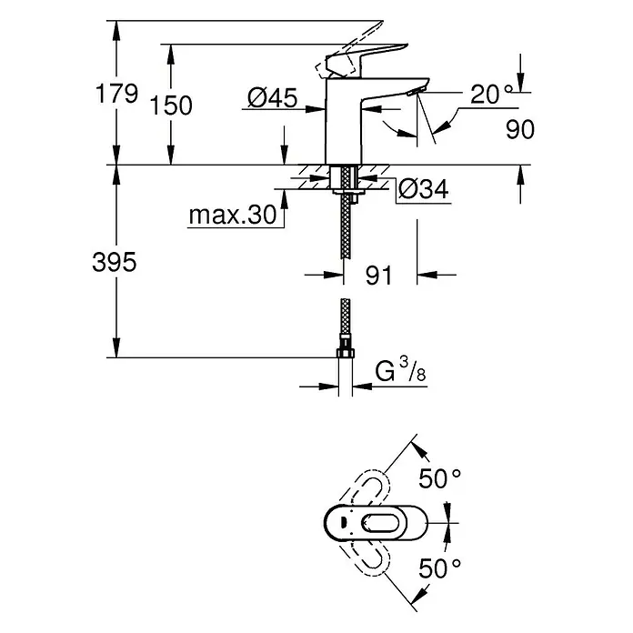 Grohe Start Loop Grifo de lavabo - Cromo