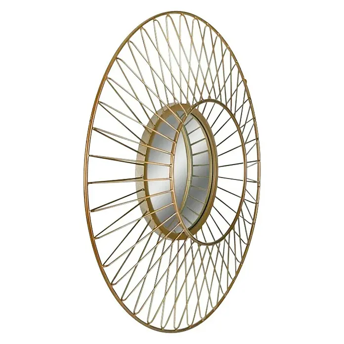 Espejo redondo Radiales - Diámetro: 70 cm, Oro