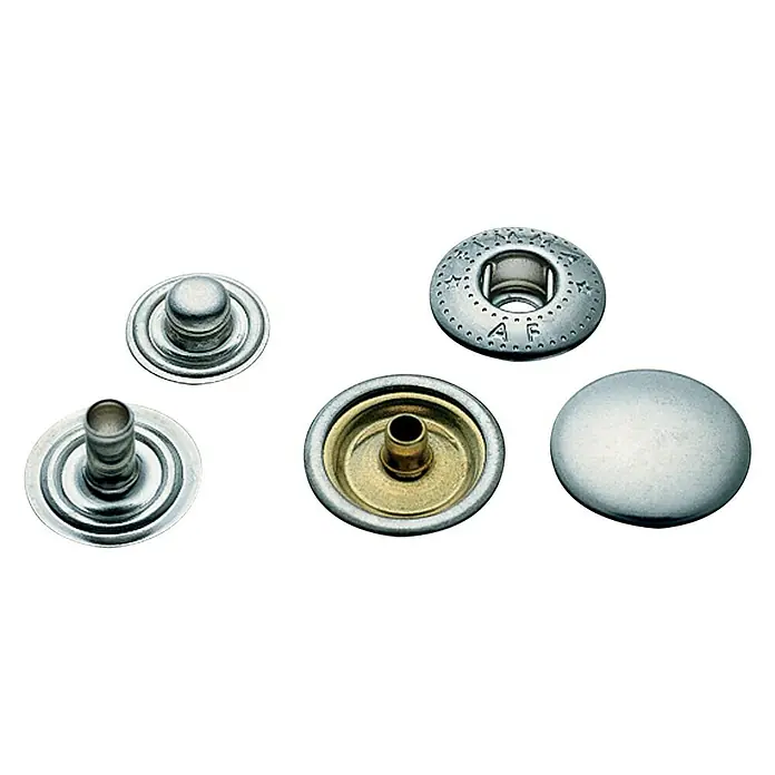 Stabilit Druckknopf - Durchmesser: 15 mm, Vernickelt, 10 Stk. - Vorderansicht