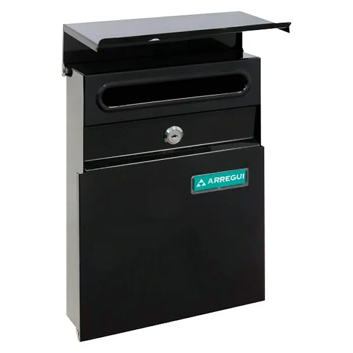 Arregui Line Buzón de correo E-6804 - Acero, L x An x Al: 23 x 6,5 x 30,5 cm, Negro