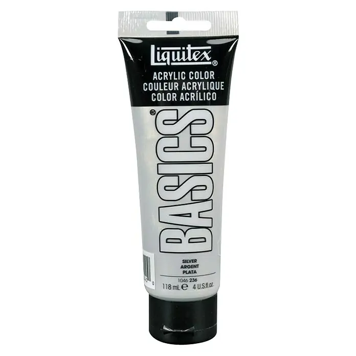 Liquitex Basics Acrylfarbe - Farbe: Silber, 118 ml, Tube - Vorderansicht