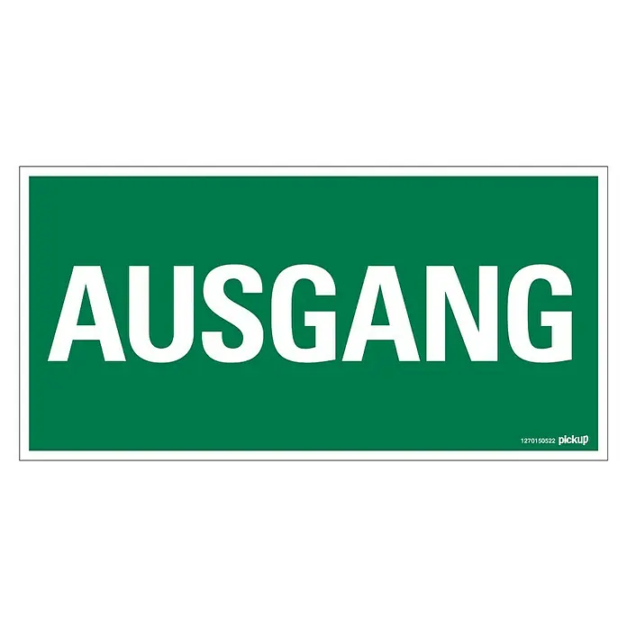 Pickup Fluchtwegschild - Motiv: Ausgang, L x B: 30 x 15 cm - Draufsicht