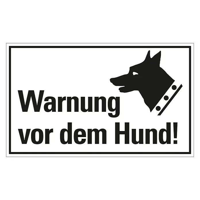 Pickup Hinweisschild - L x B: 33 x 20 cm, Warnung vor dem Hund - Draufsicht