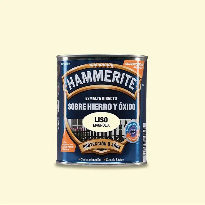 Hammerite Esmalte para metal Hierro y Óxido Liso - Magnolia, 2,5 l, Liso