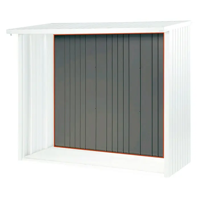 Biohort Rückwand WoodStock - Quarzgrau Metallic, 1,46 x 1,97 m, Passend für: Biohort Kaminholzregal WoodStock
