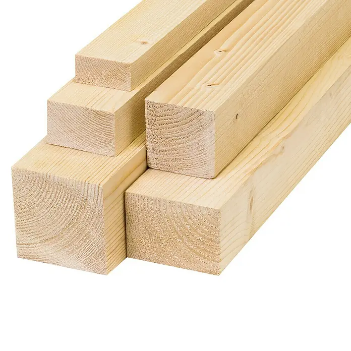 Konstruktionsholz - L x B x S: 4 m x 4,8 cm x 4,8 cm, Fichte/Tanne, Unbehandelt, Sägerau