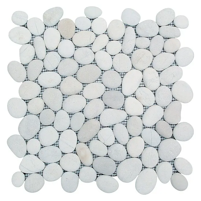 Baldosa de mosaico Rocamar - 30 x 30 cm, Piedra natural, Blanco