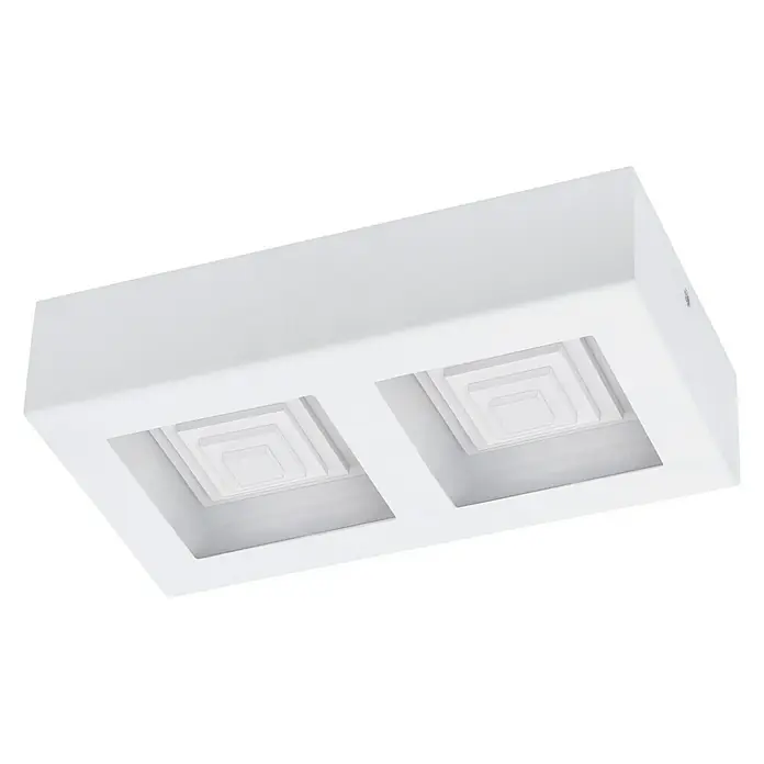 Eglo Plafón LED Ferreros - 12 W, 14 x 25,5 x 6 cm, Blanco, Blanco cálido