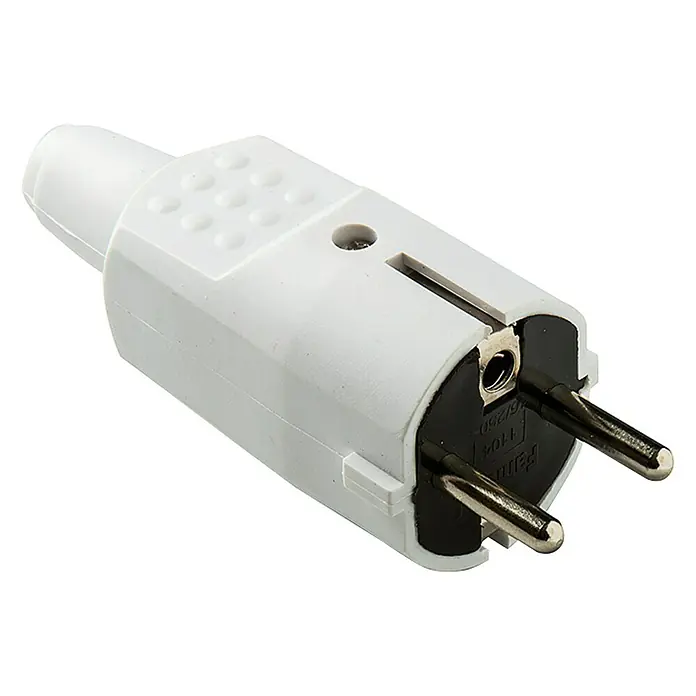 Famatel Clavija de goma 2 P+TT - 250 V, 16 A, IP20, Blanco