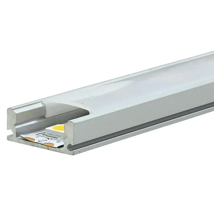 Alverlamp Perfil aluminio de superficie - L x An x Al: 2 m x 1,5 cm x 0,6 cm, Aluminio