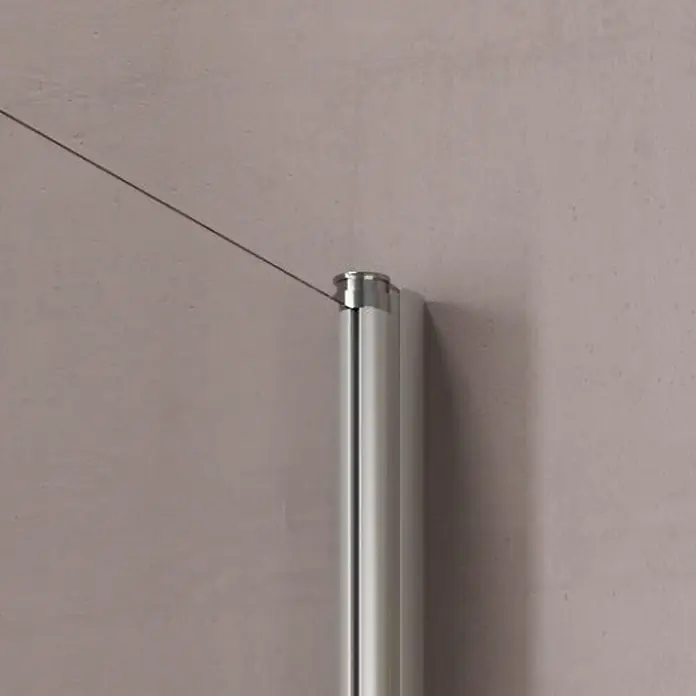 GEO Hit Eckdusche B-E310 - 100 x 90 x 202,2 cm, Beschichtet, Stärke: 6 mm, Silber - Vorderansicht