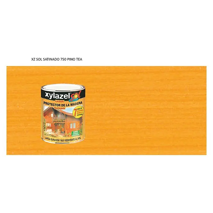 Xylazel Protección para madera lasur Sol - Pino TEA, 750 ml, Satinado