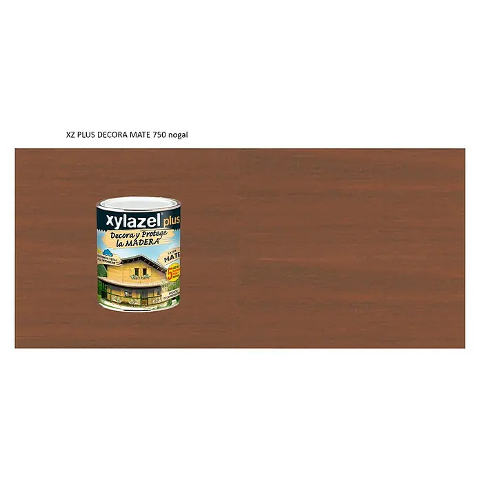 Xylazel Protección para madera lasur Decora - Nogal, 750 ml, Mate