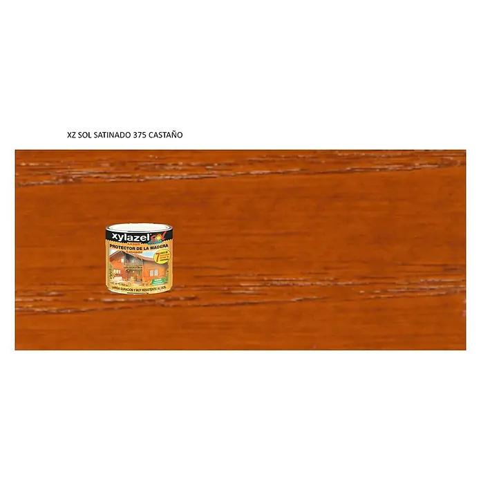 Xylazel Protección para madera lasur Sol - Castaño, 375 ml, Satinado