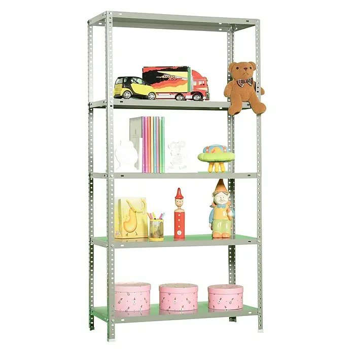Simonrack Simonclassic Estantería metálica 5/400 - L x An x Al: 40 x 90 x 180 cm, Capacidad de carga: 75 kg/balda, Número de baldas: 5 ud., Atornillado, Plateado