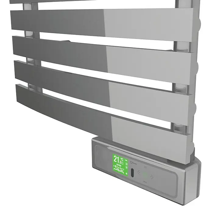 Rointe Radiador toallero eléctrico Delta - An x Al: 50 x 147,5 cm, 500 W, Cromo, Display LC