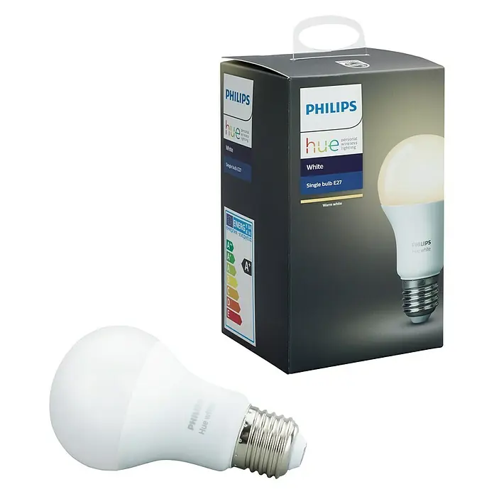 Philips Hue Bombilla LED - 9,5 W, E27, Blanco cálido, Intensidad regulable, 1 ud.