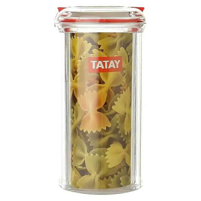 Tatay Bote con cierre de seguridad 1,5L - L x An x Al: 9 x 15,5 x 18 cm, Transparente
