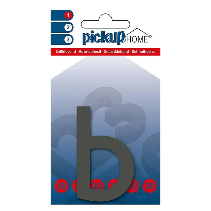 Pickup 3D Home Kućni broj Rio - Visina: 6 cm, Motiv: b, Sive boje, Plastika, Samoljepljivo