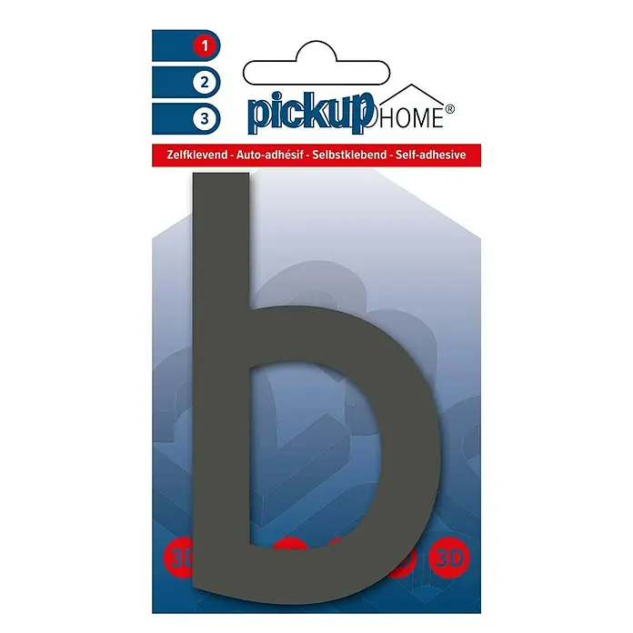 Pickup 3D Home Kućni broj Rio - Visina: 10 cm, Motiv: b, Sive boje, Plastika, Samoljepljivo
