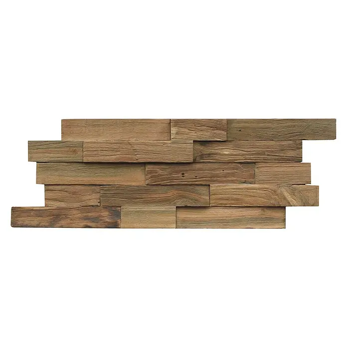 Indo Holzpaneel Indo 3D Wall Nature - Teak, 500 x 200 x 10 mm, 10 Paneele - Ansicht von oben