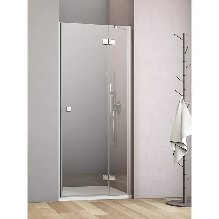 GEO Hit Nischendusche B-N300 - 100 x 200 cm, Beschichtet, DIN Anschlag: Rechts, Stärke: 6 mm, Silber - Vorderansicht