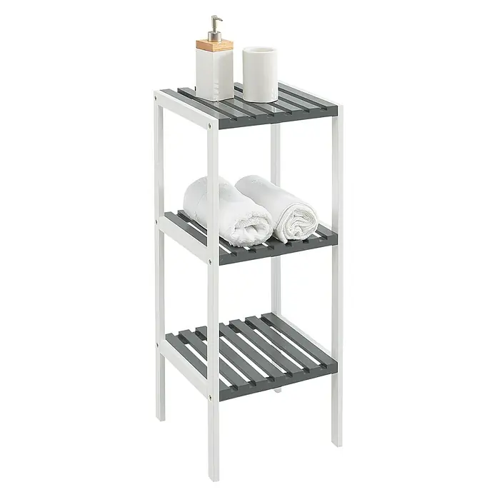 Estantería de baño Nature - L x An x Al: 30 x 34 x 80 cm, Blanco/Gris