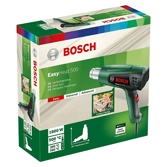 Bosch Heißluftgebläse EasyHeat 500 - 1.600 W, Temperaturbereich: 300 °C - 500 °C