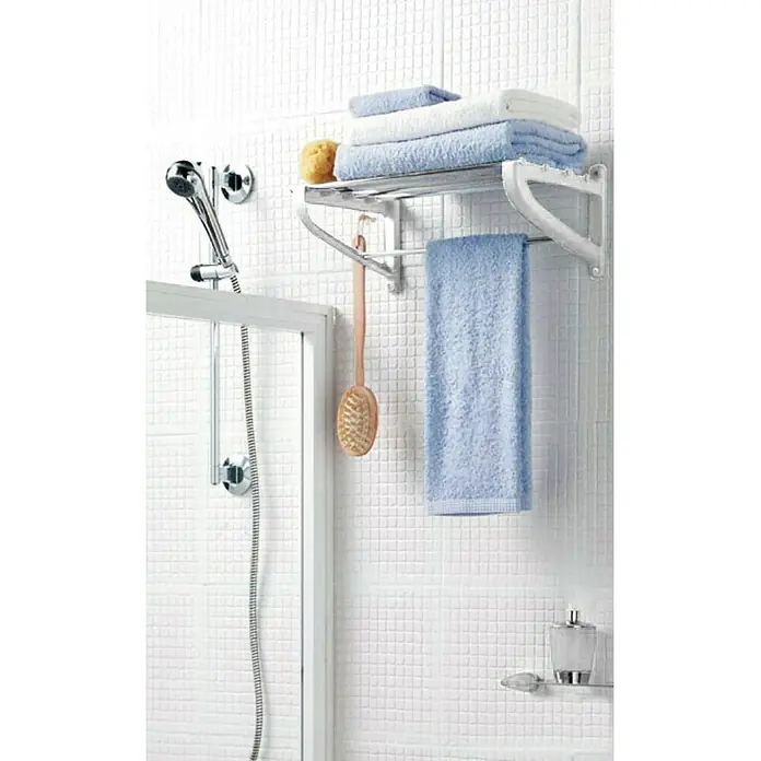 Tatay Portatoallas - Ancho: 52 cm, Blanco/Cromado