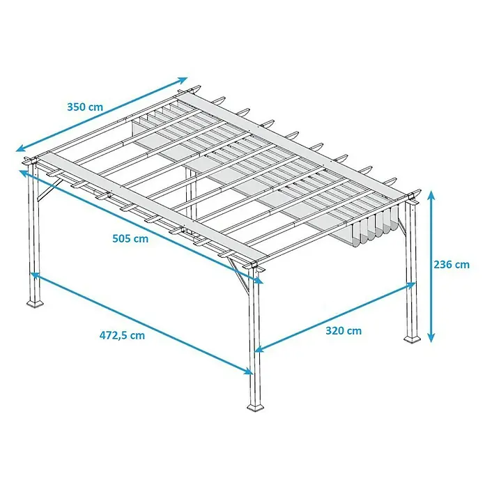 Paragon Outdoor Raffpavillon Florenz - 350 x 505 cm, Braun