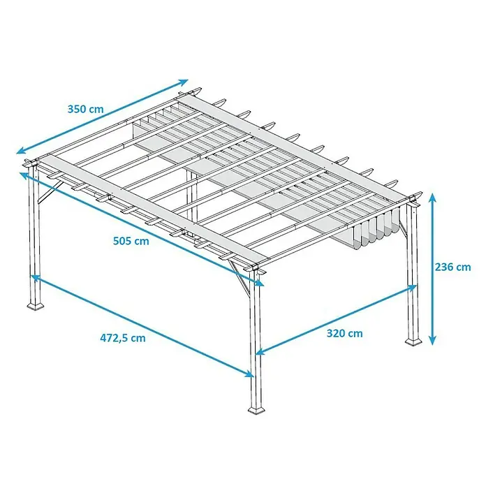 Paragon Outdoor Raffpavillon Florenz - 350 x 505 mm, Dunkelbraun