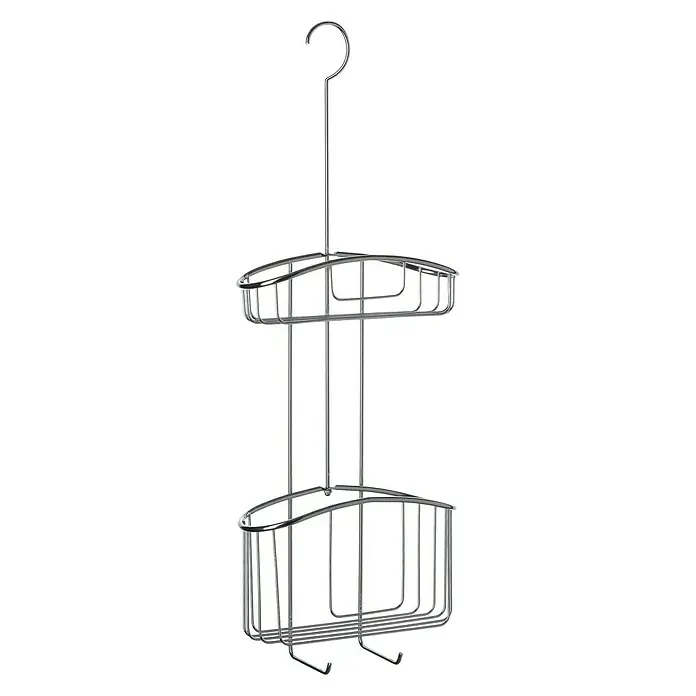 Tatay Cesta de baño colgante doble - 9 x 22,5 x 60 cm, Cromo
