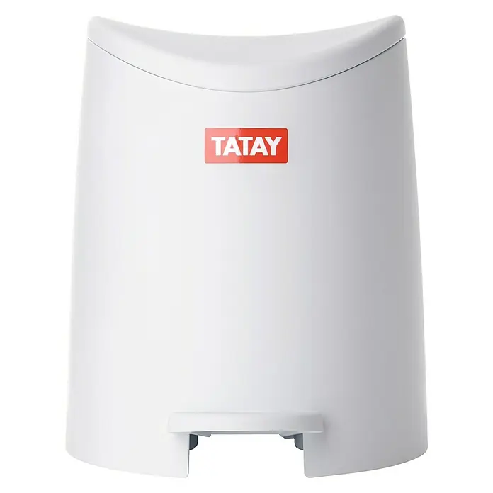 Tatay Standard Cubo con pedal - 3 l, Blanco, Redonda, Plástico