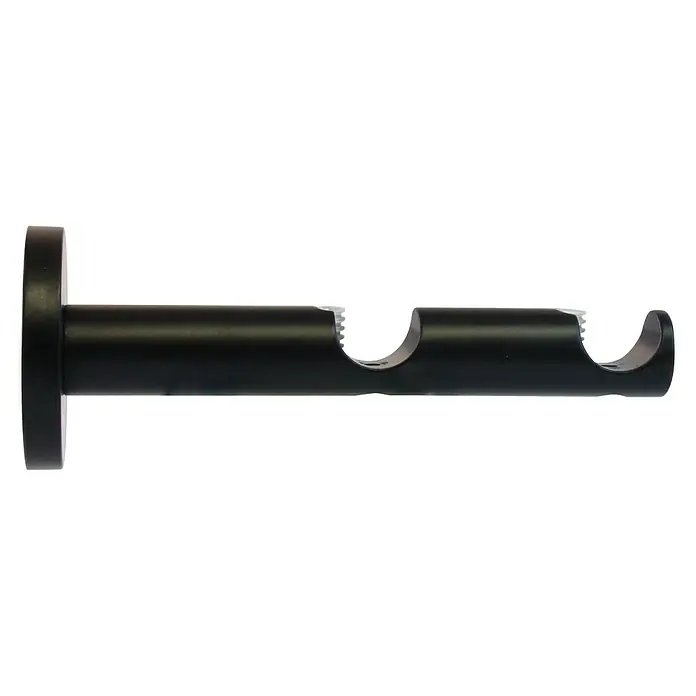 Expo Ambiente Dubbele steun Function - Zwart, Geschikt voor: Gordijnroedes Ø 20 mm, Lengte: 13,1 cm - Vooraanzicht
